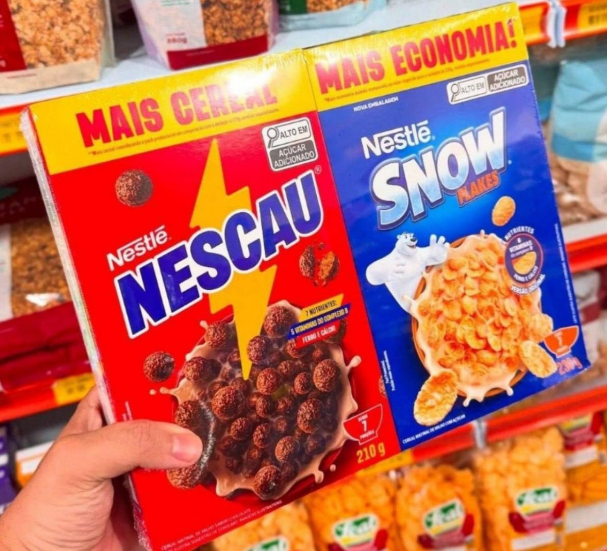š„£ Kit Cereal Matinal Chocolate Nescau 210g + Snow Flakes 230g
