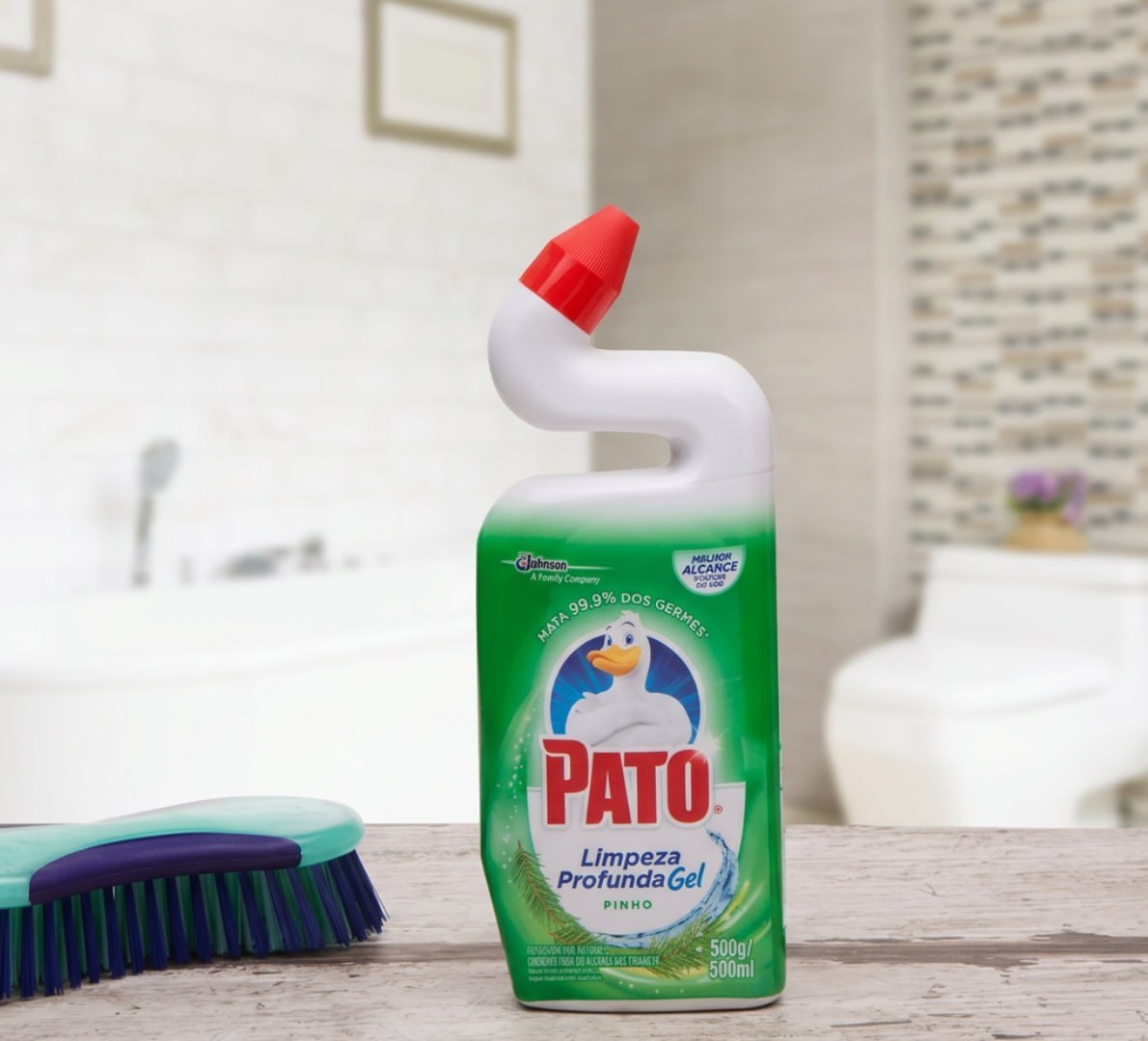 🫧 Pato Limpador Sanitário Gel Desinfetante, Pinho, Limpeza Profunda, 500ml