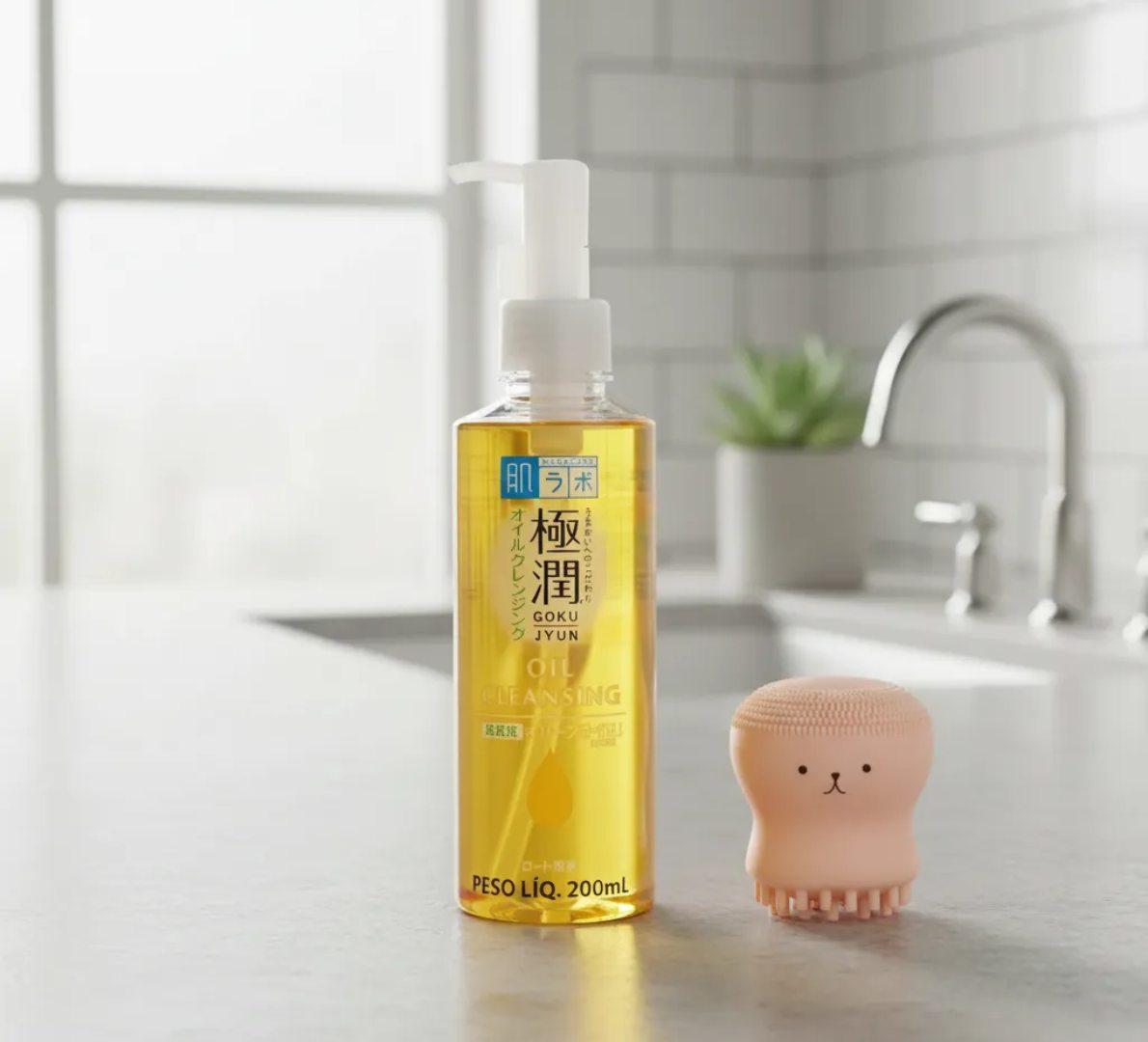 🥰 Hada Labo Kit Limpeza Facial Cleansing Oil + Massageador Facial Polvo