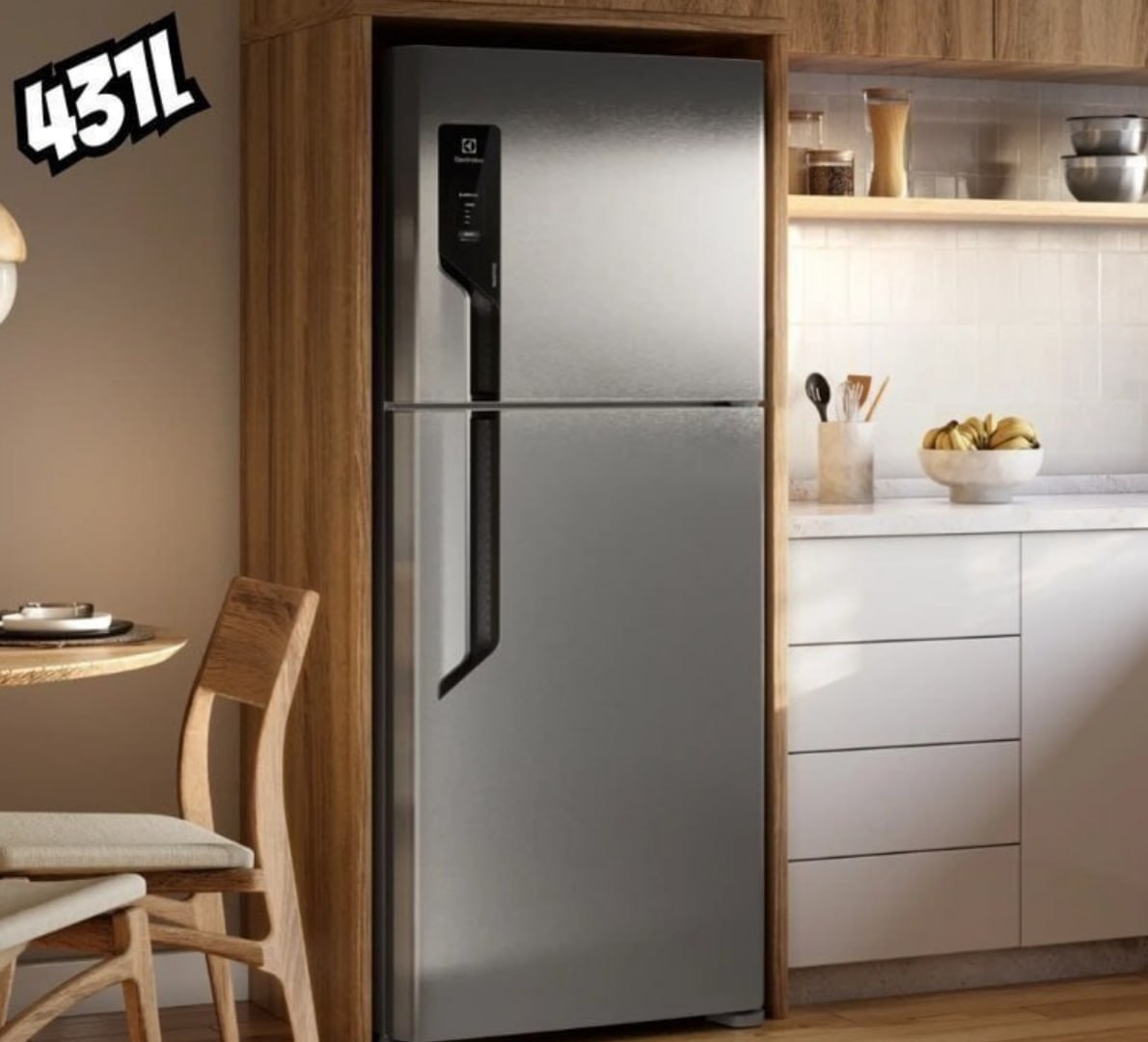 🧊 Geladeira Electrolux Frost Free 431L Autosense Inox