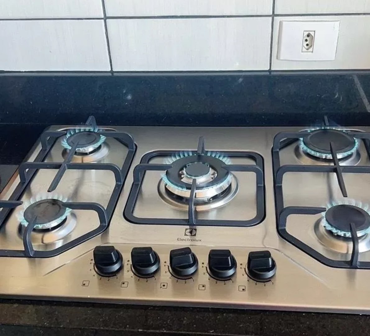 ✅ Cooktop 5 Bocas a Gás Electrolux Inox Grade Ferro Fundido