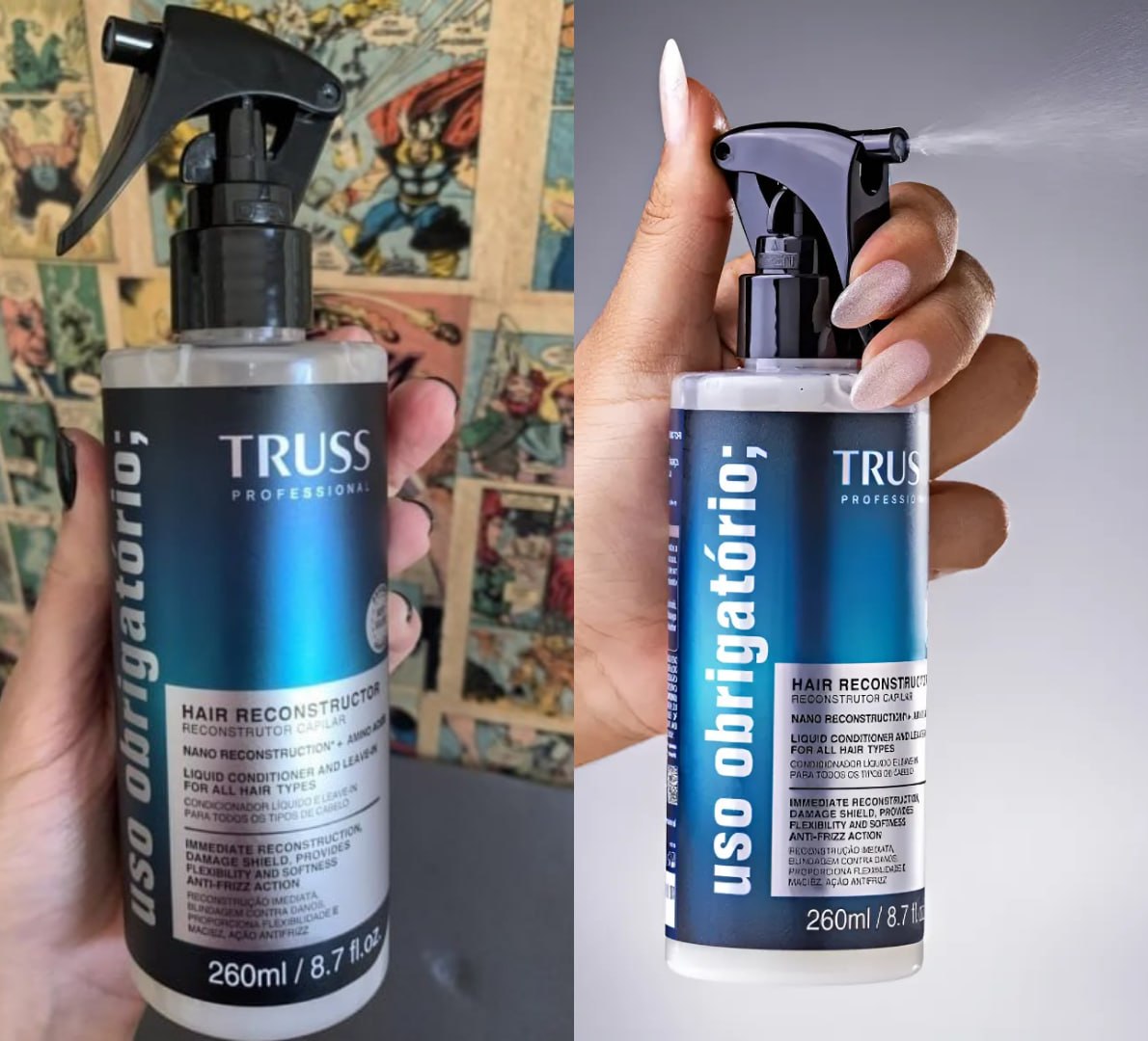 🧴 Spray Truss Reconstrutor Capilar, Uso Obrigatório, 260ml