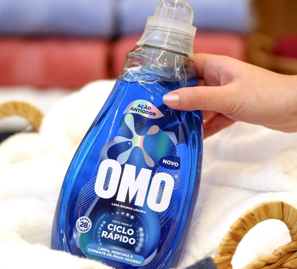 🫧 Lava-Roupas Líquido Omo Frasco 1,4L Ciclo Rápido Ação Antiodor