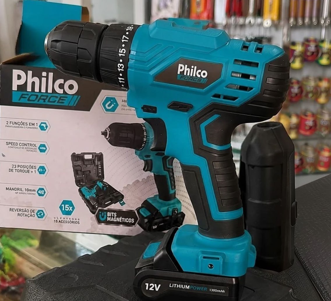 🔧 Furadeira e Parafusadeira Sem Fio Philco 12v