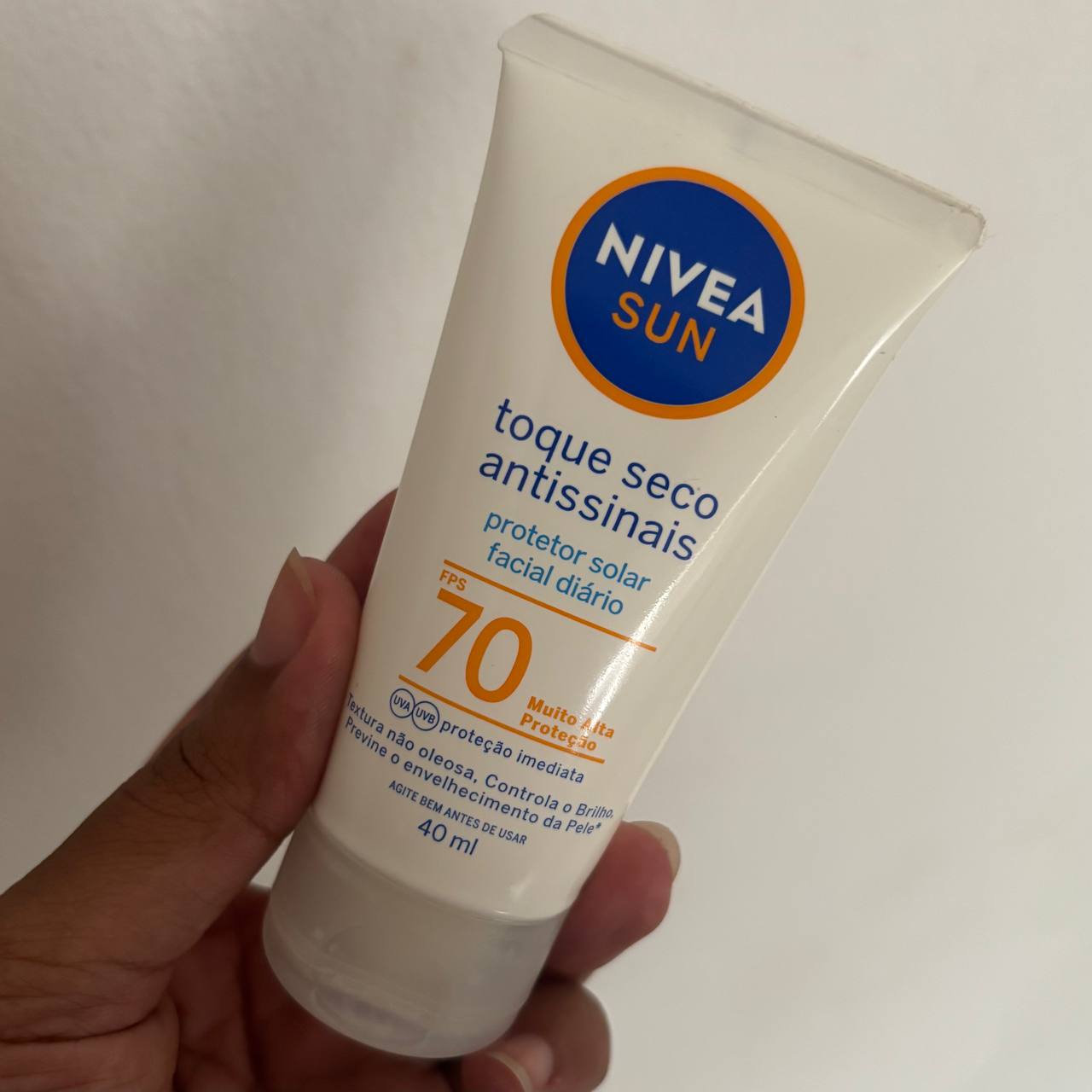 ☀️ NIVEA SUN Protetor Solar Facial Toque Seco Antissinais FPS 70 40ml