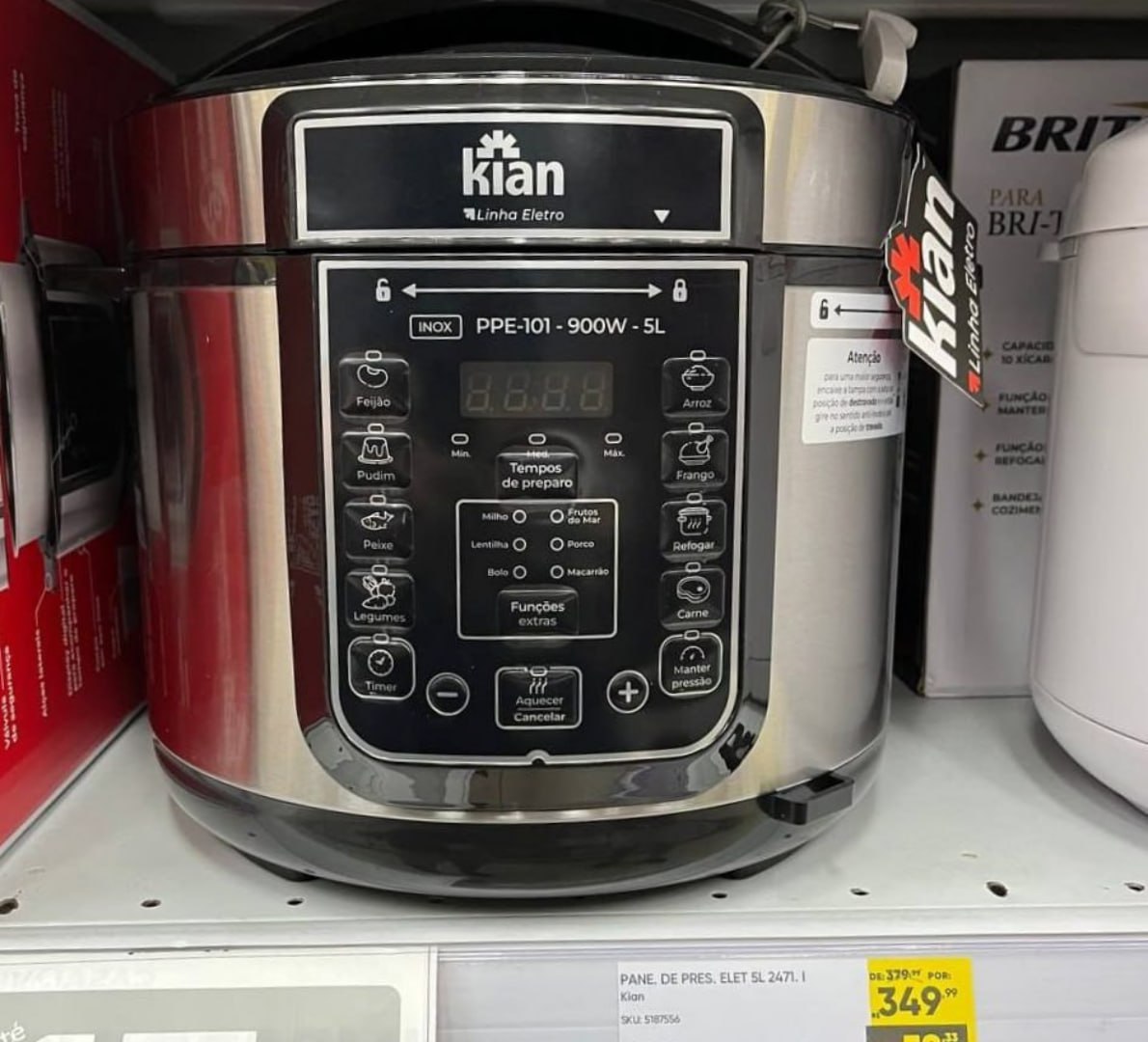 ✅ Panela De Pressão Elétrica 5 Litros Kian Inox