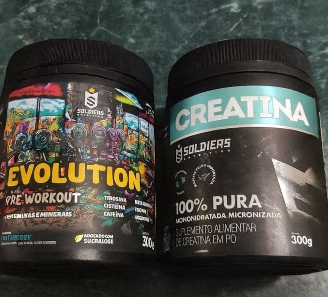 💪 Kit: Creatina 300g + Pré-treino Evolution 300g Soldiers Nutrition (3 Sabores)