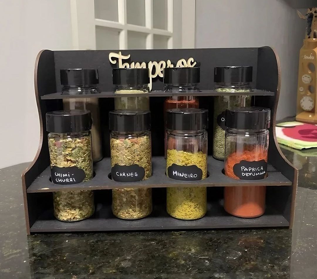 ✅ Porta Temperos E Condimentos 8 Potes