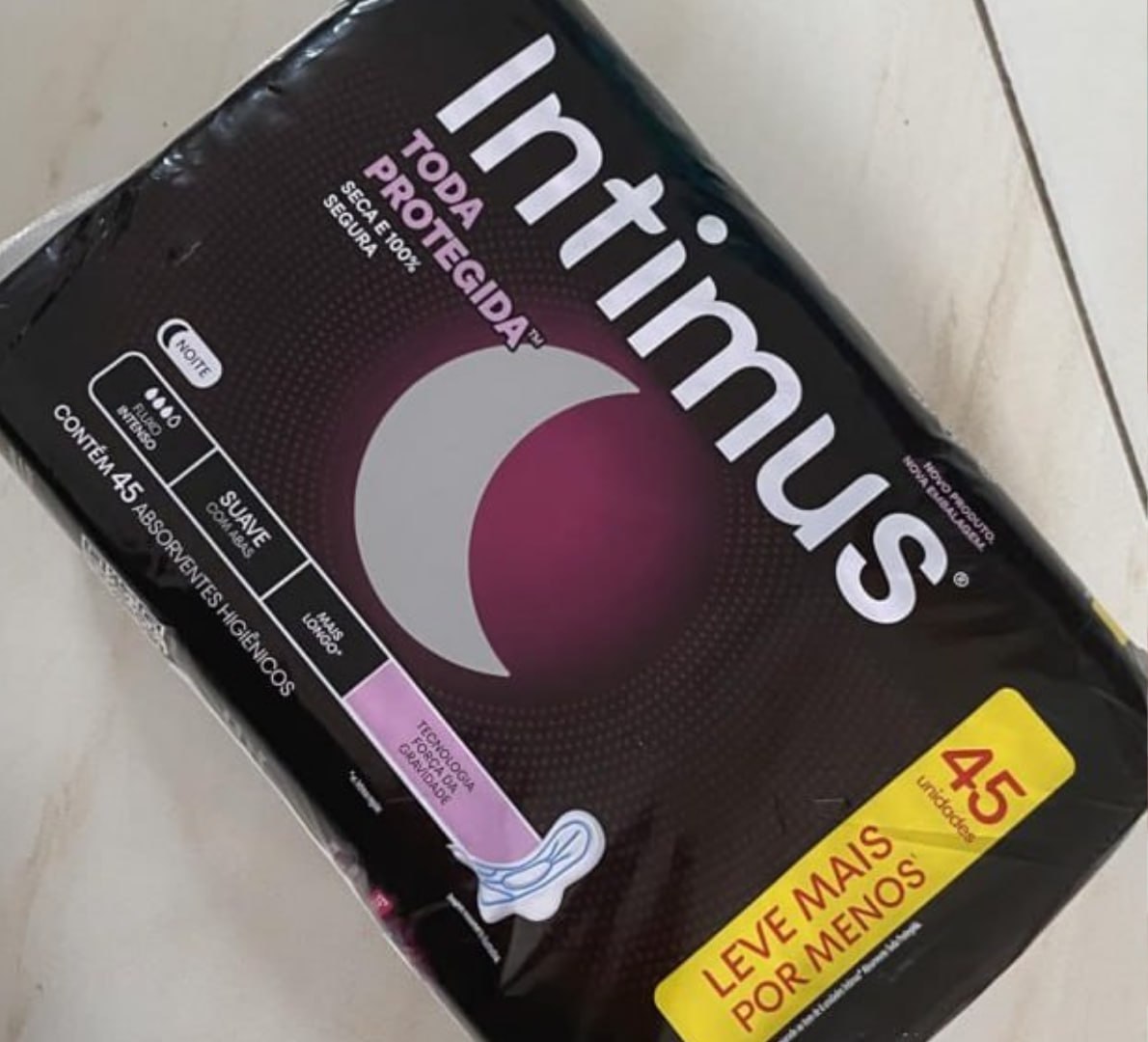 ✅ Absorvente Intimus Toda Protegida Noturno, 45 un suave C/ abas
