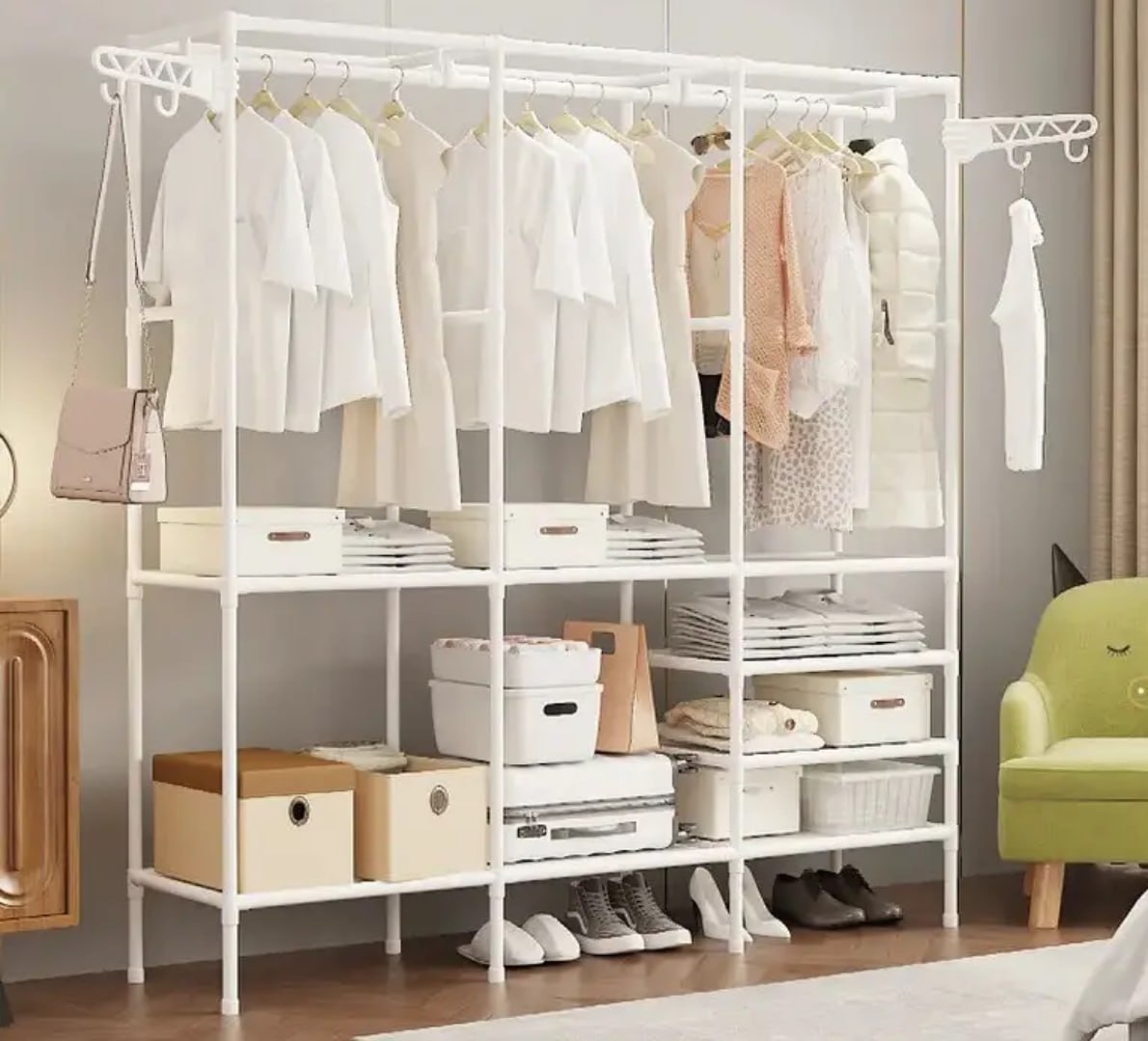 ✅ Organizador Roupa Aberto Closet 3 Colunas Desmontável