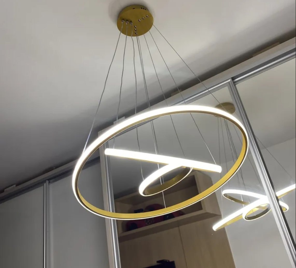 💡 Lustre Led Sala Moderno 60w, 3 Arcos Pendente Luminária Teto