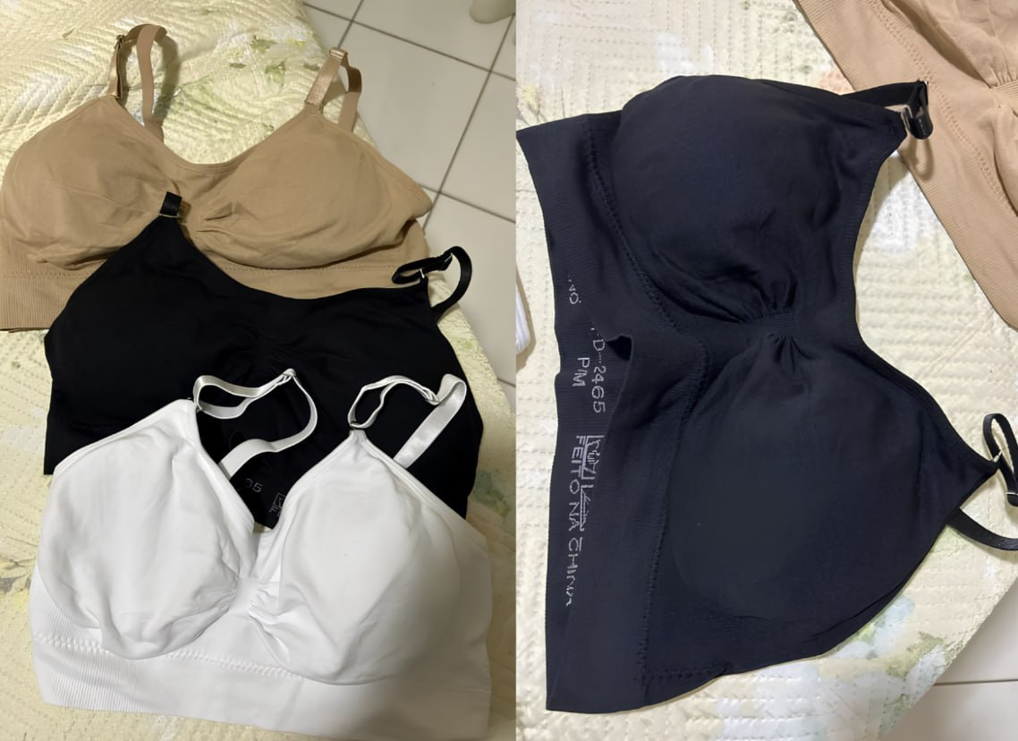 ✅ Kit 3 Top Sutiã Sem Costura C/ Alça Ajustável - Tamanho M