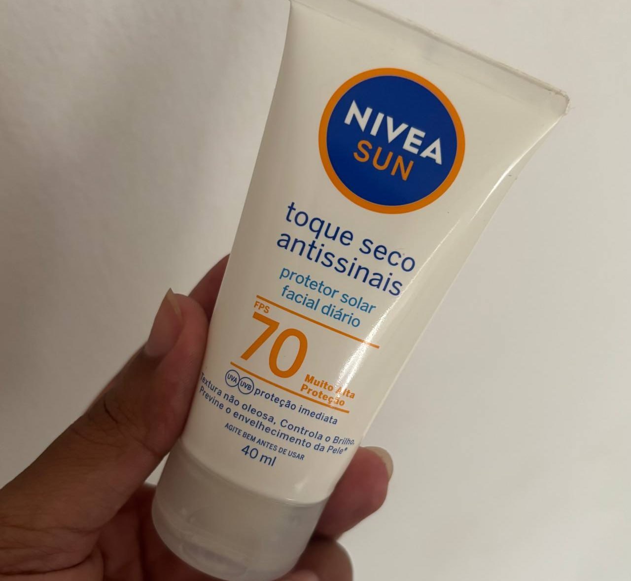 ☀️ NIVEA SUN Protetor Solar Facial Toque Seco Antissinais FPS 70 40ml