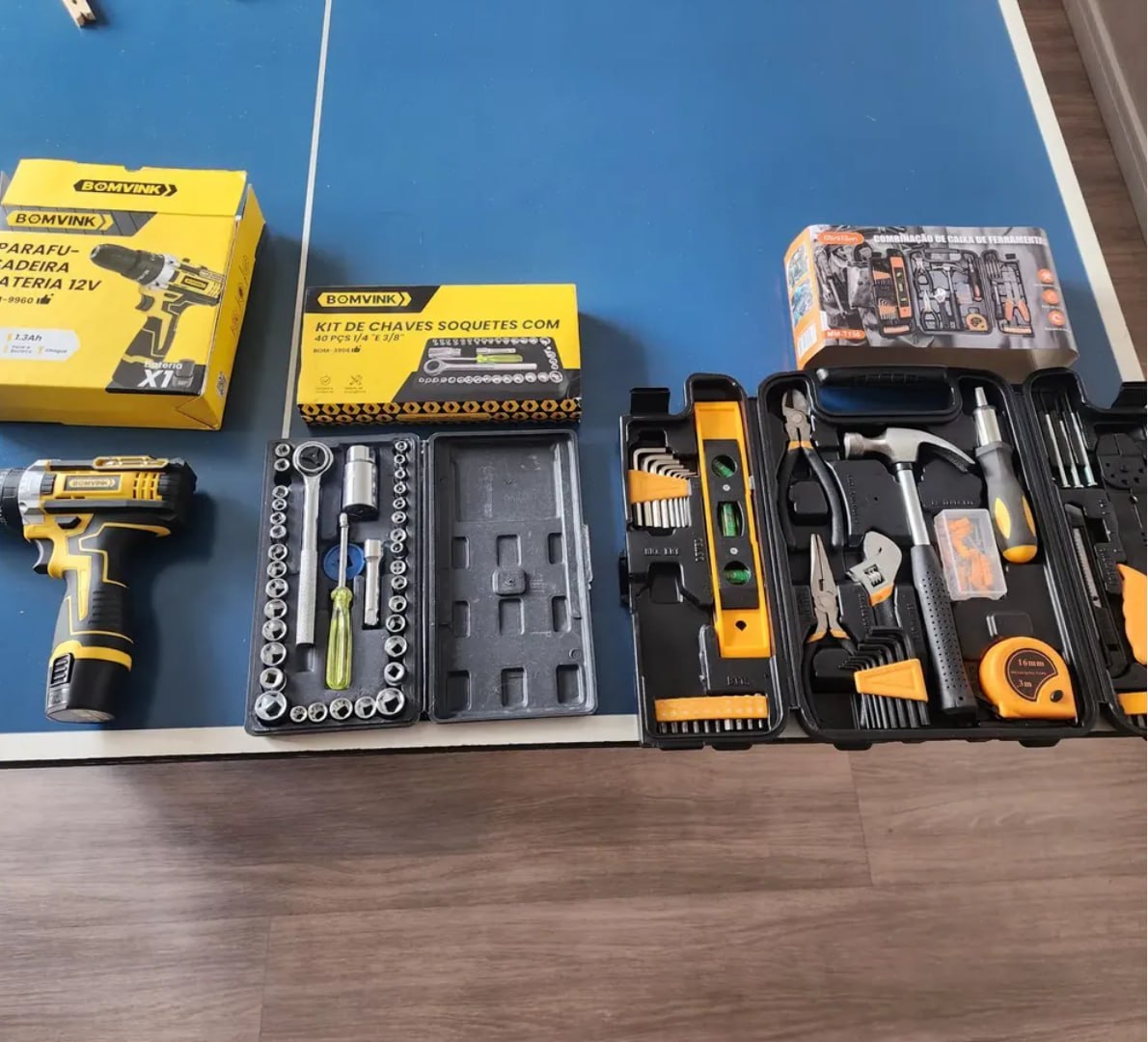 🧰 Kit Jogo Ferramentas 169 Peças Soquetes + Maleta e Parafusadeira