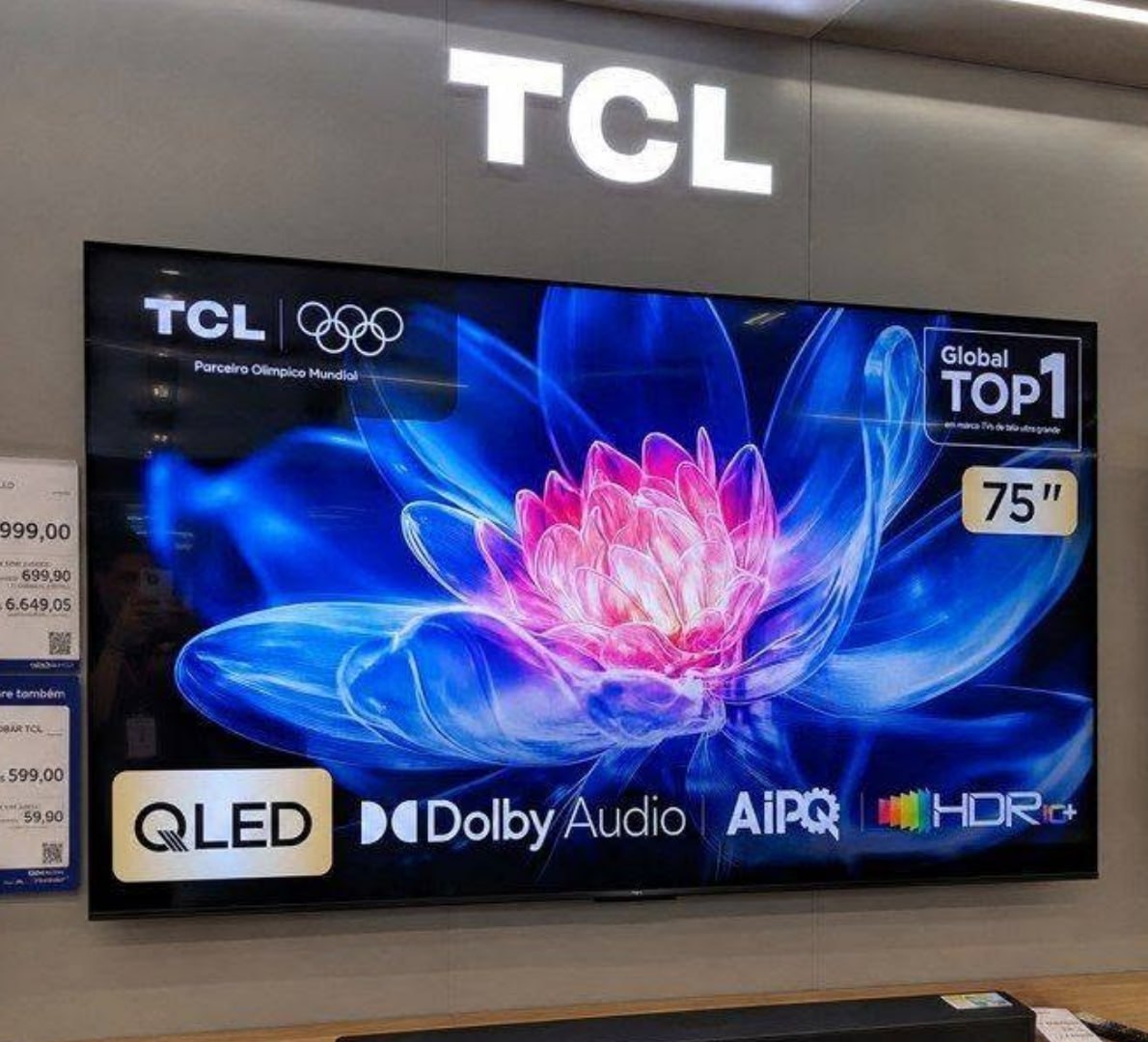 📺 Smart TV TCL 75" 4K QLED, Tela HVA, HDR10+ e Google TV