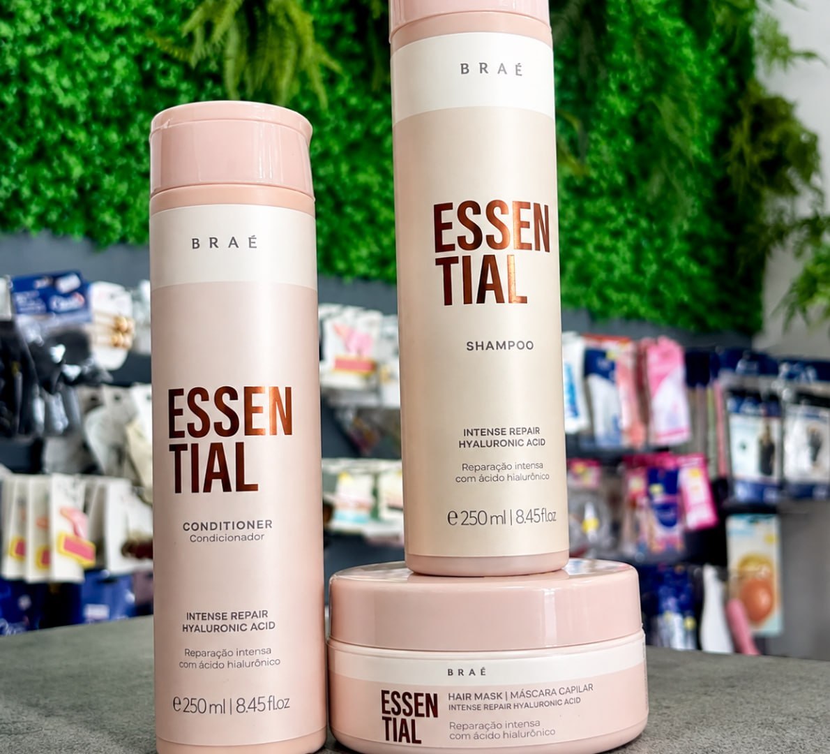 🧴 Kit Braé Essential: Shampoo 250ml + Condicionador 250ml + Máscara 200g