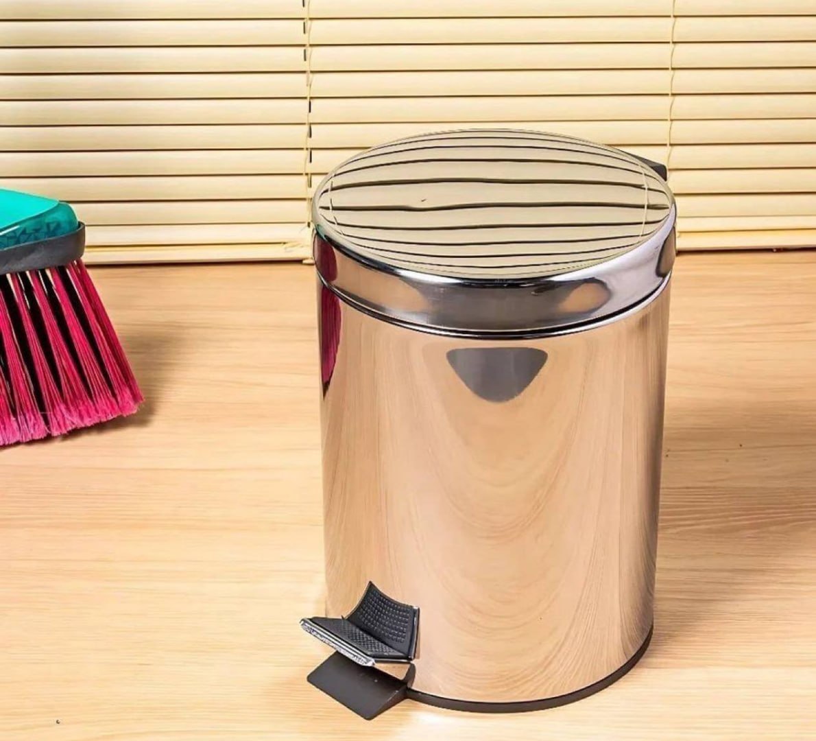 ✅ Lixeira Inox 5L com Pedal e Cesto Removível