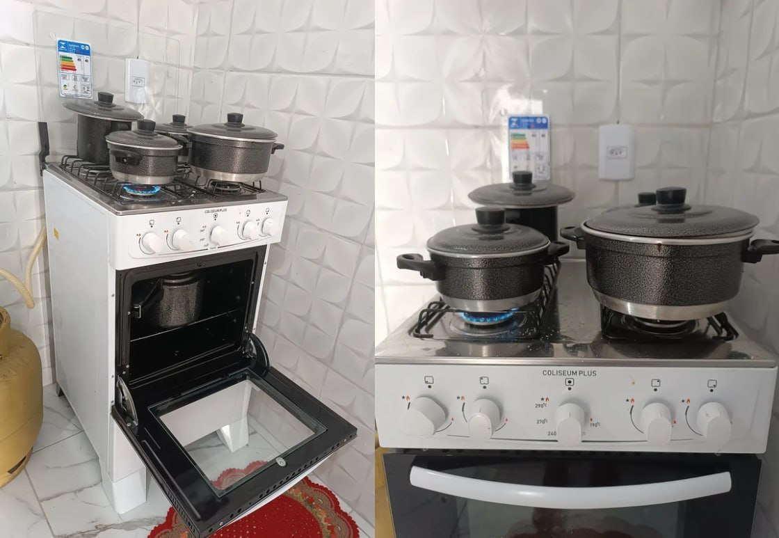 ♨️ Fogão Atlas Coliseum Plus A Gás 4 Queimadores e Forno de 50 Litros