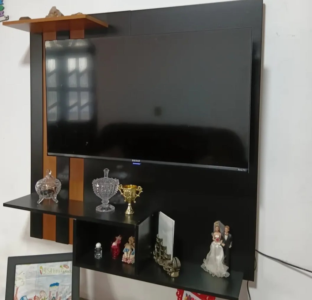 ✅ Estante Painel Home Suspenso Tv 32 Polegadas - Preto
