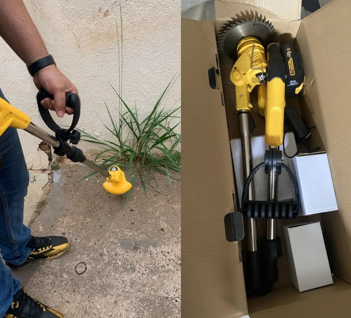 ✅ Roçadeira Aparador Grama A Bateria Recarregável 21v 750w - The Black Tools