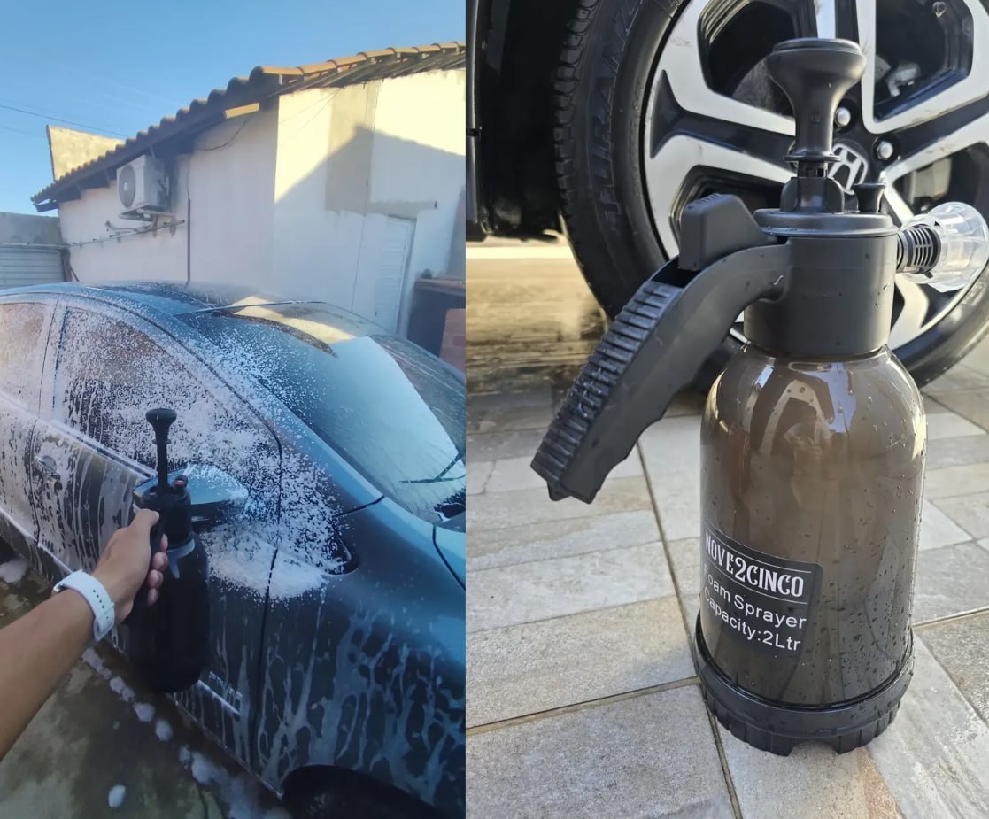 ✅ Pulverizador Manual 2L Snow Foam Com 3 Bicos para Espuma Ativa
