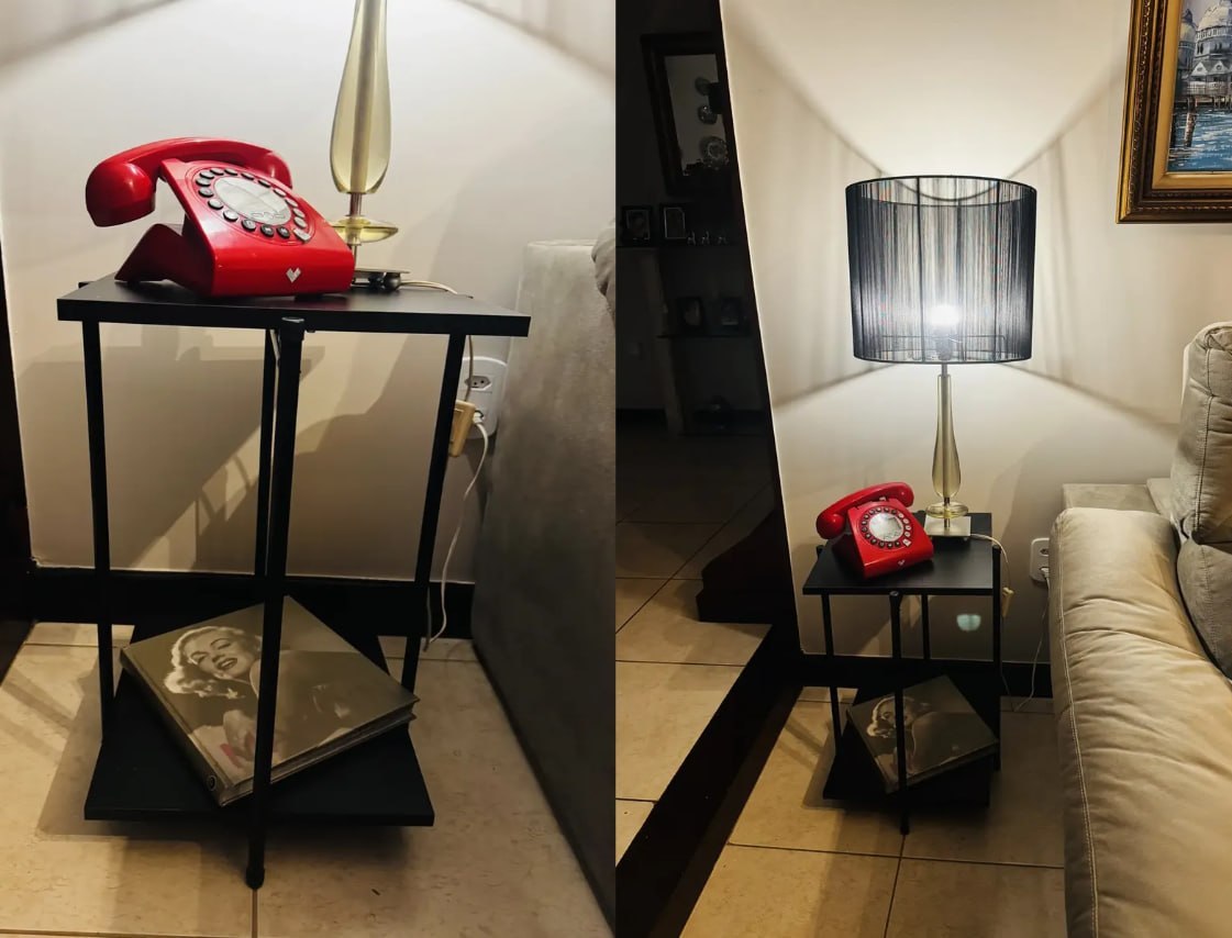 ✅ Mesinha Lateral Alta Tampo Duplo Estilo Industrial