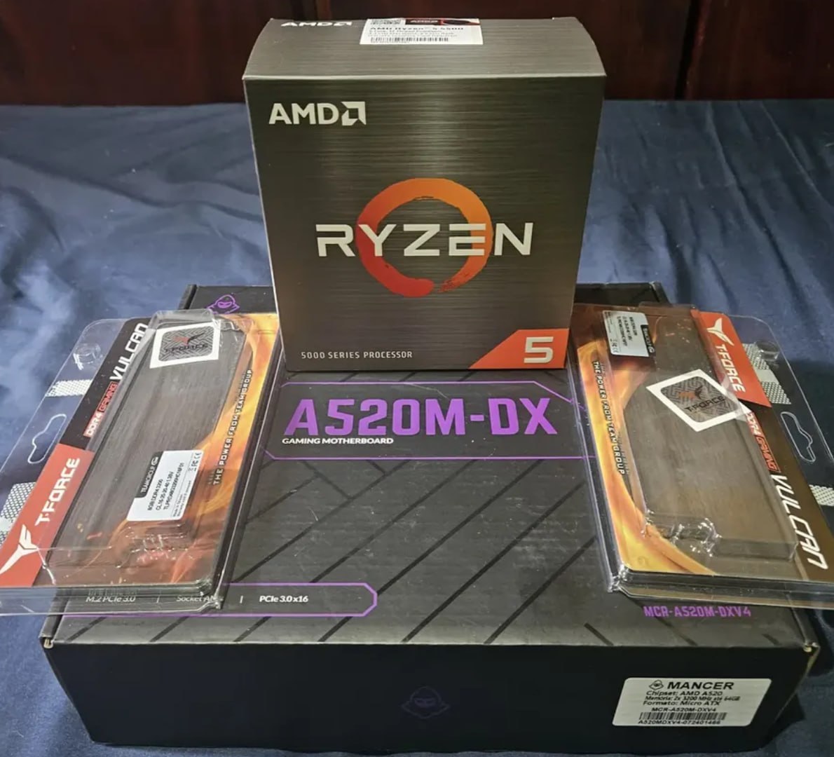 ✅ Kit Upgrade: Processador AMD Ryzen 5 5500 + Placa mãe A520m + 16GB RAM DDR4