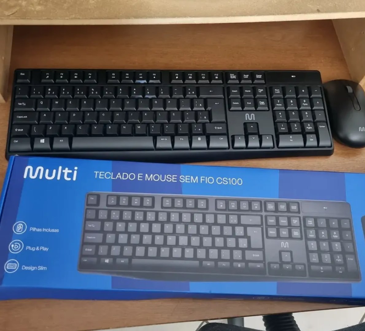 ⌨️ Kit Teclado e Mouse Sem Fio Slim Multilaser