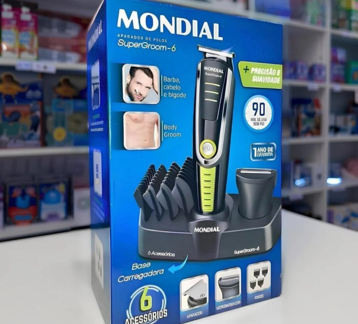 💈 MONDIAL Aparador de Pelos Super Groom 06, 6W, Bivolt