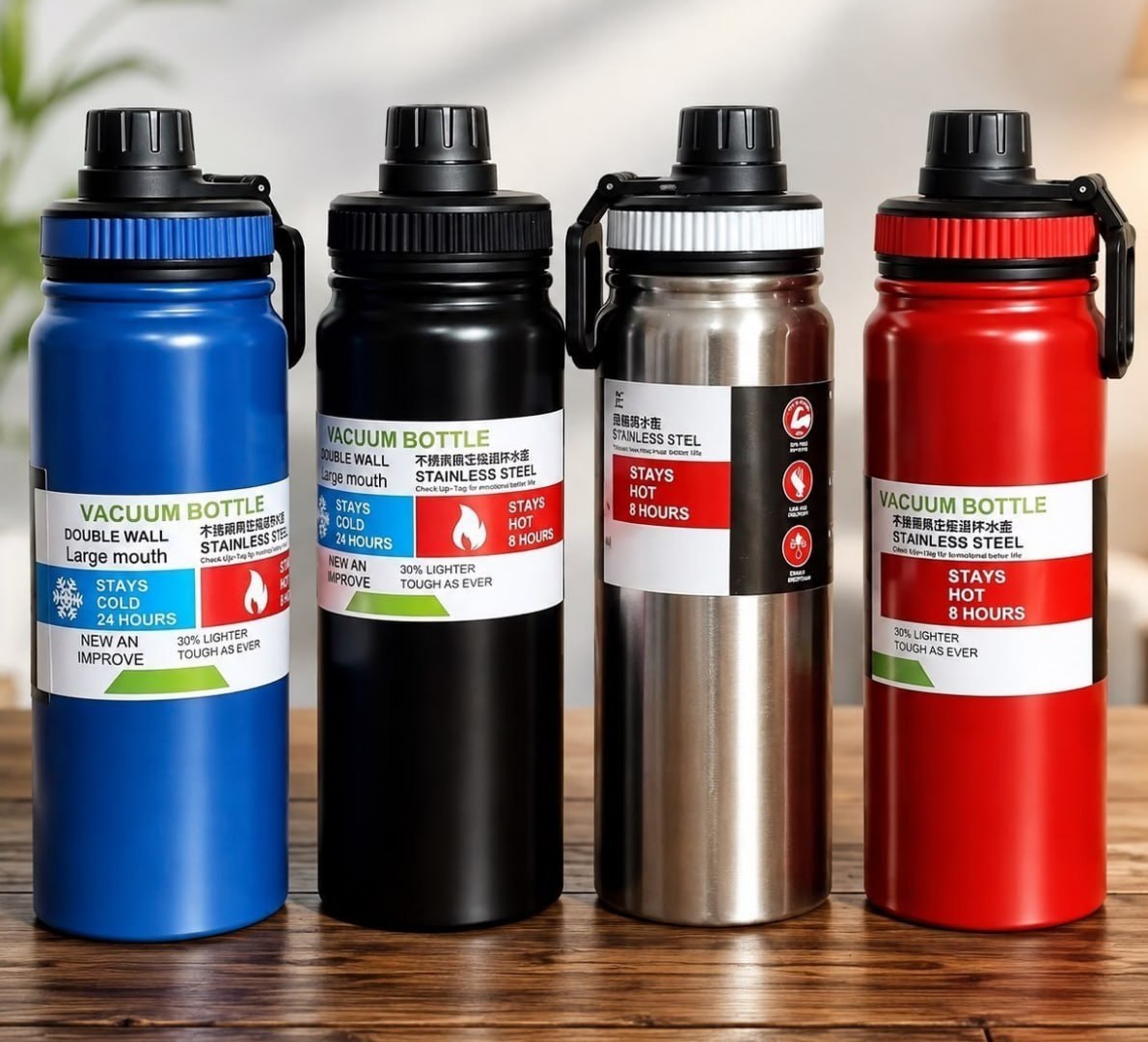 ✅ Garrafa Térmica Água Squeeze Inox 800ml