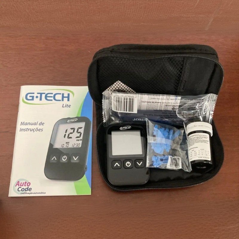 ✅ Kit Medidor de Glicose G-Tech Free com Lancetador e 10 Tiras