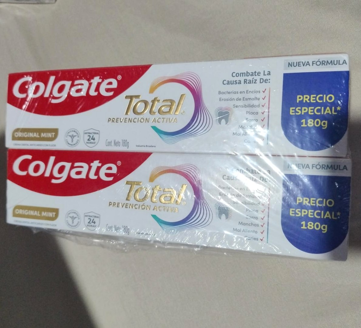 🦷 Colgate Creme Dental Total Original Mint 180g - 2 unidades