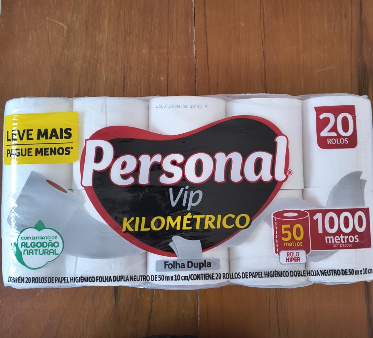 🧻 Personal Papel Higiênico Kilométrico Folha Dupla com 20 Rolos de 50M