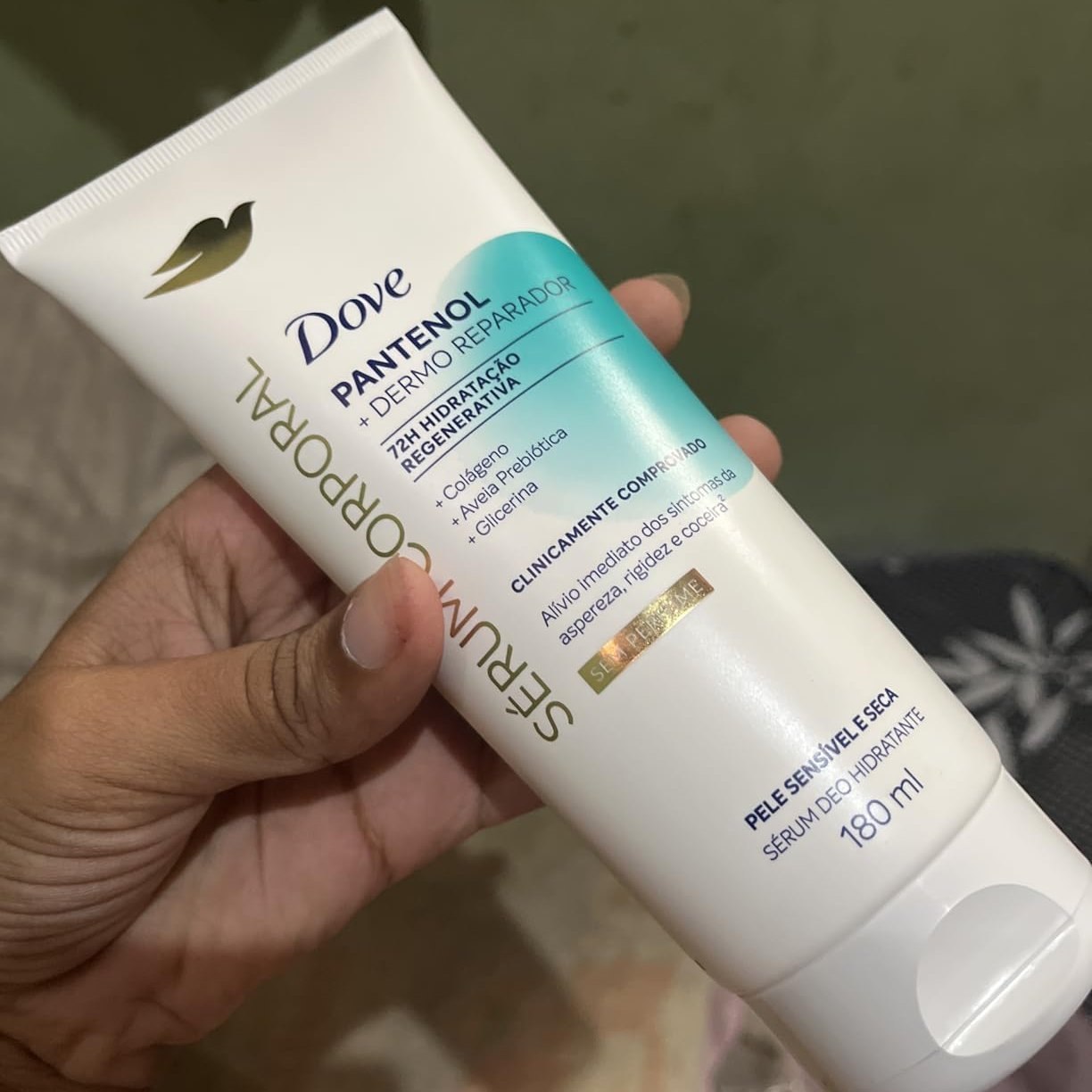 ✅ Dove Sérum Hidratante Corporal sem Perfume Pantenol + Dermo Reparador 180ml