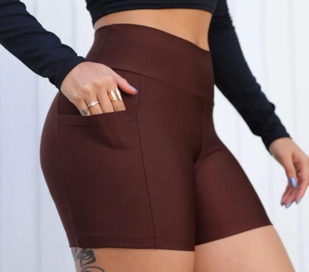 🩳 Shorts Academia Feminino Modelador C/ Bolso