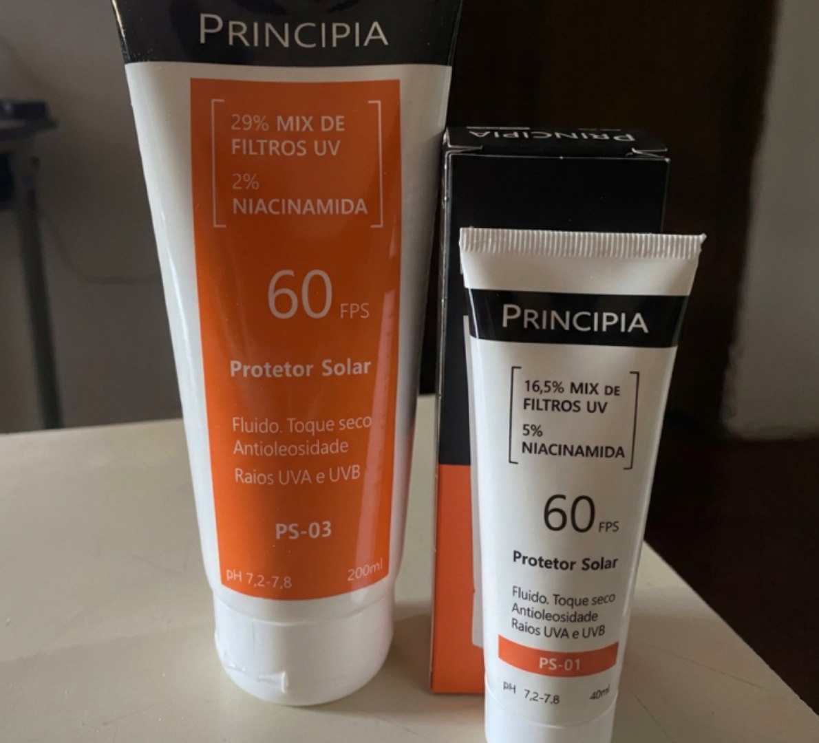 ☀️ Principia Kit Proteção Facial FPS 60 PS-01 + Corporal 60 PS-03