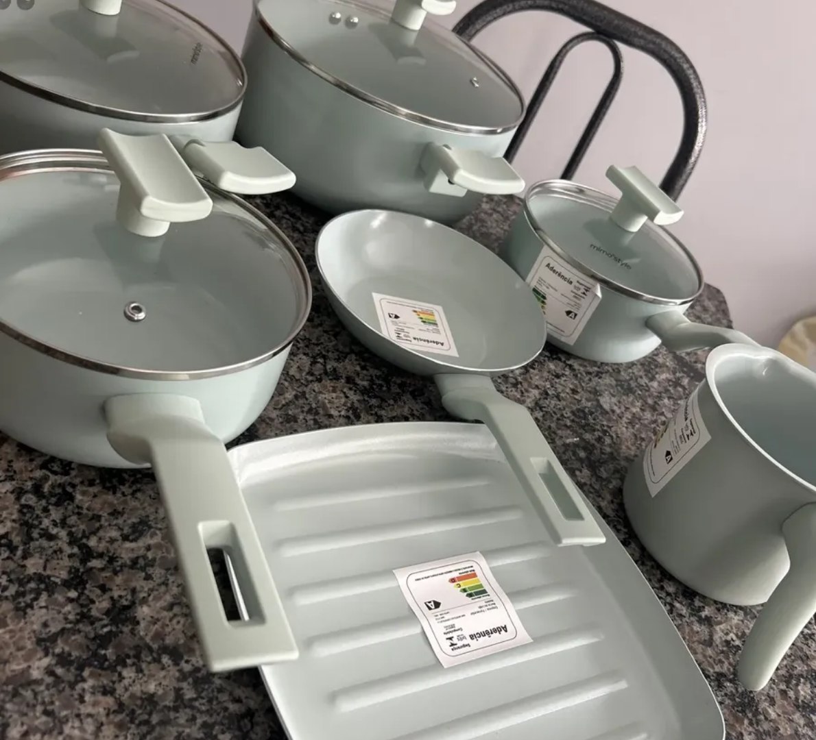 š„ Conjunto Panelas 7 PeƧas Sartin Cook Cor Aquamint Mimo Style