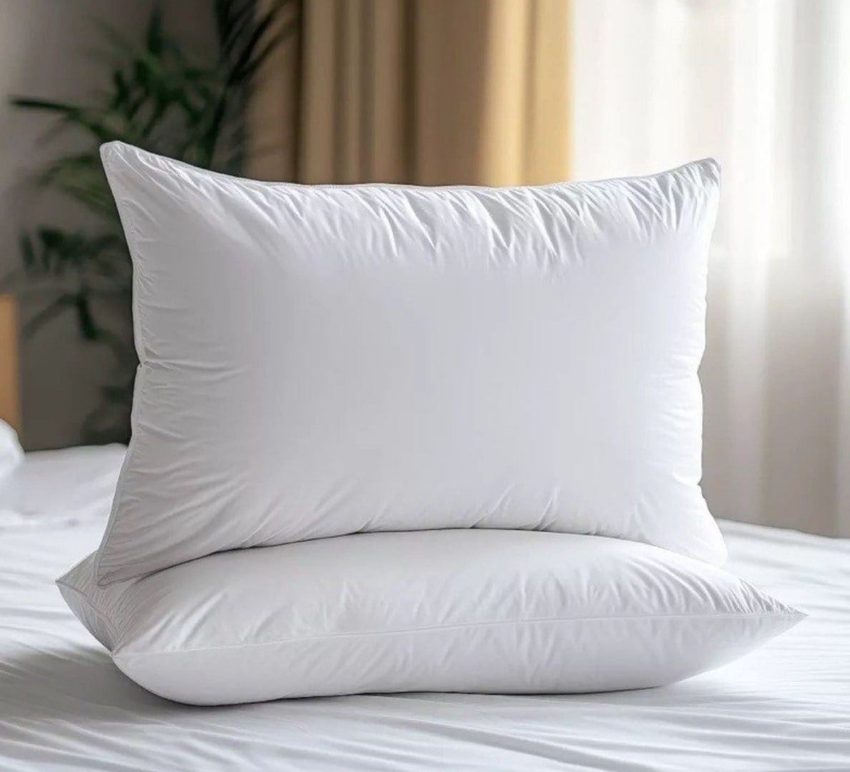 💤 Kit 2 Travesseiros Antialérgicos Pluma De Ganso 70cmX50cm