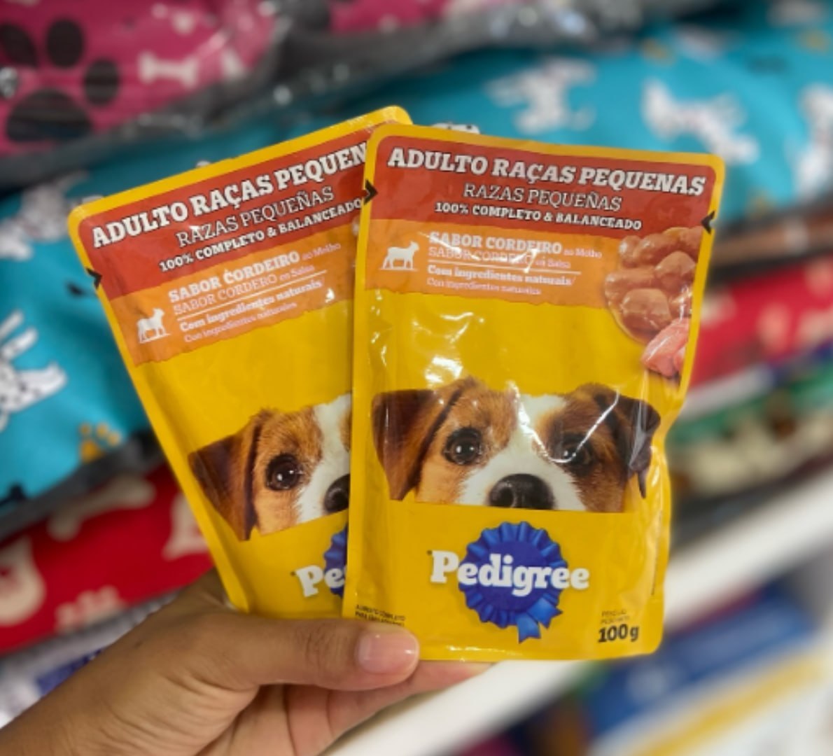 🐶 Pack Ração Úmida Pedigree Sachê Cordeiro ao Molho - 18 uni.