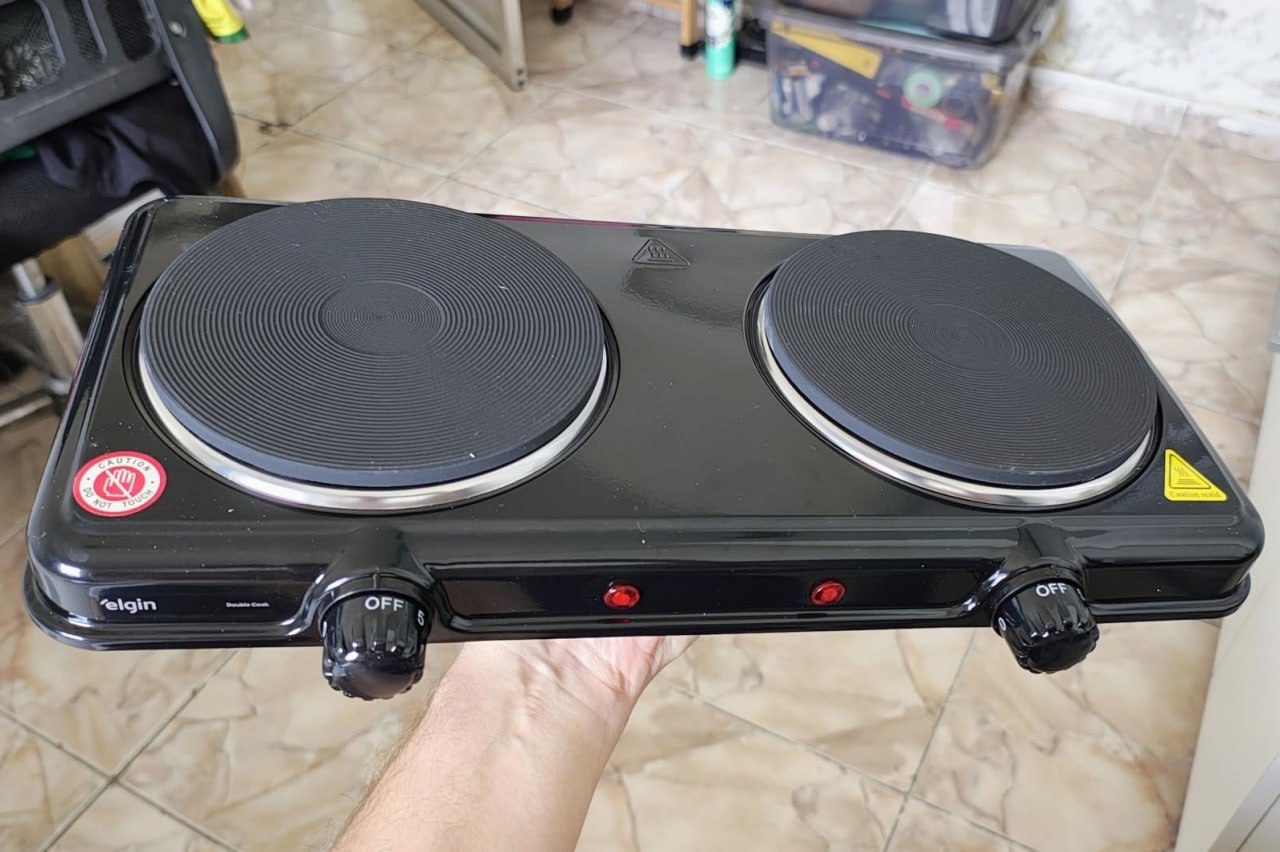 ✅ Fogão Elétrico Portátil Cooktop Elgin Double Cook 2 Bocas 110V