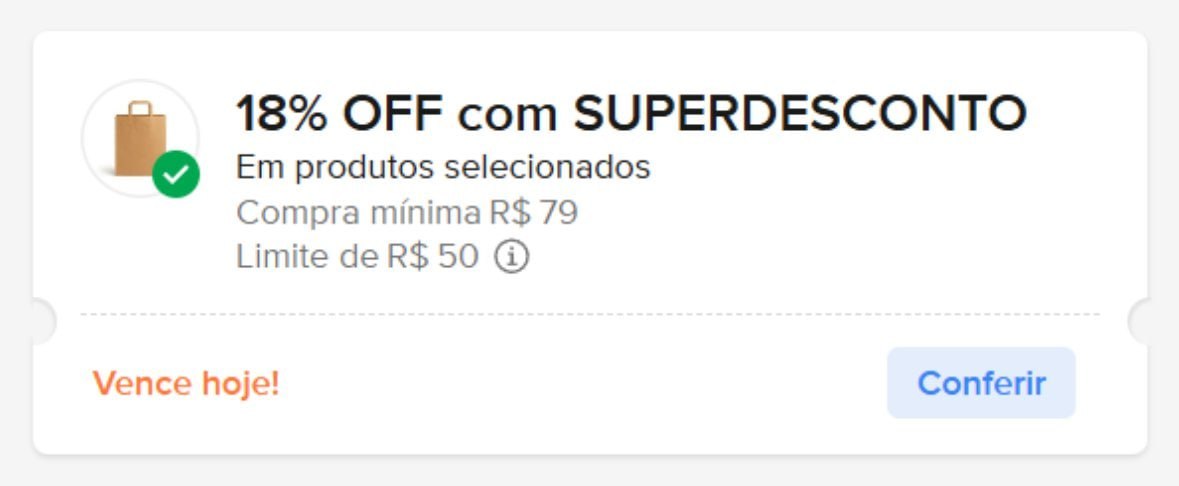🎟  cupom: SUPERDESCONTO