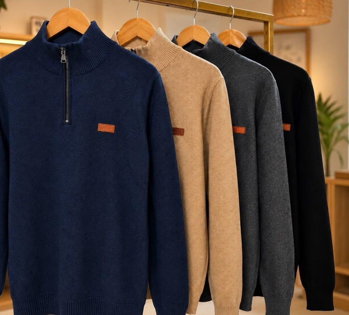 🧥 Suéter Zíper Gola Alta Red Nose (4 Cores)