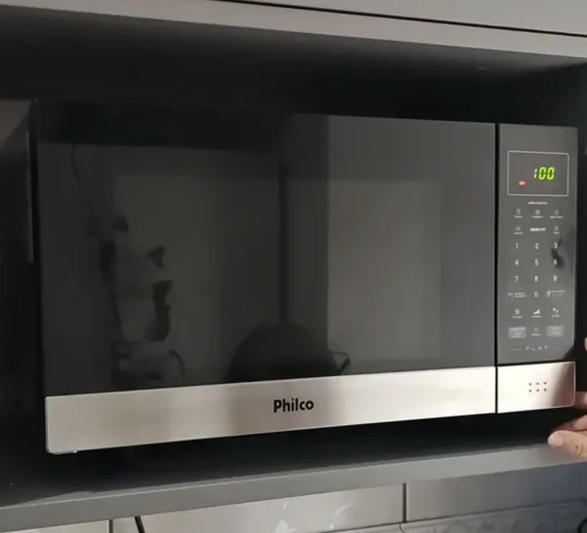 ✅ Micro-Ondas Philco Flat 28L Preto Espelhado