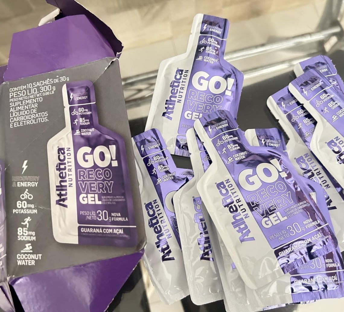 ⚡️ Pack com 10 Sachês Energy Now Gel Atlhetica Nutrition GO! 30g Guaraná e Açai