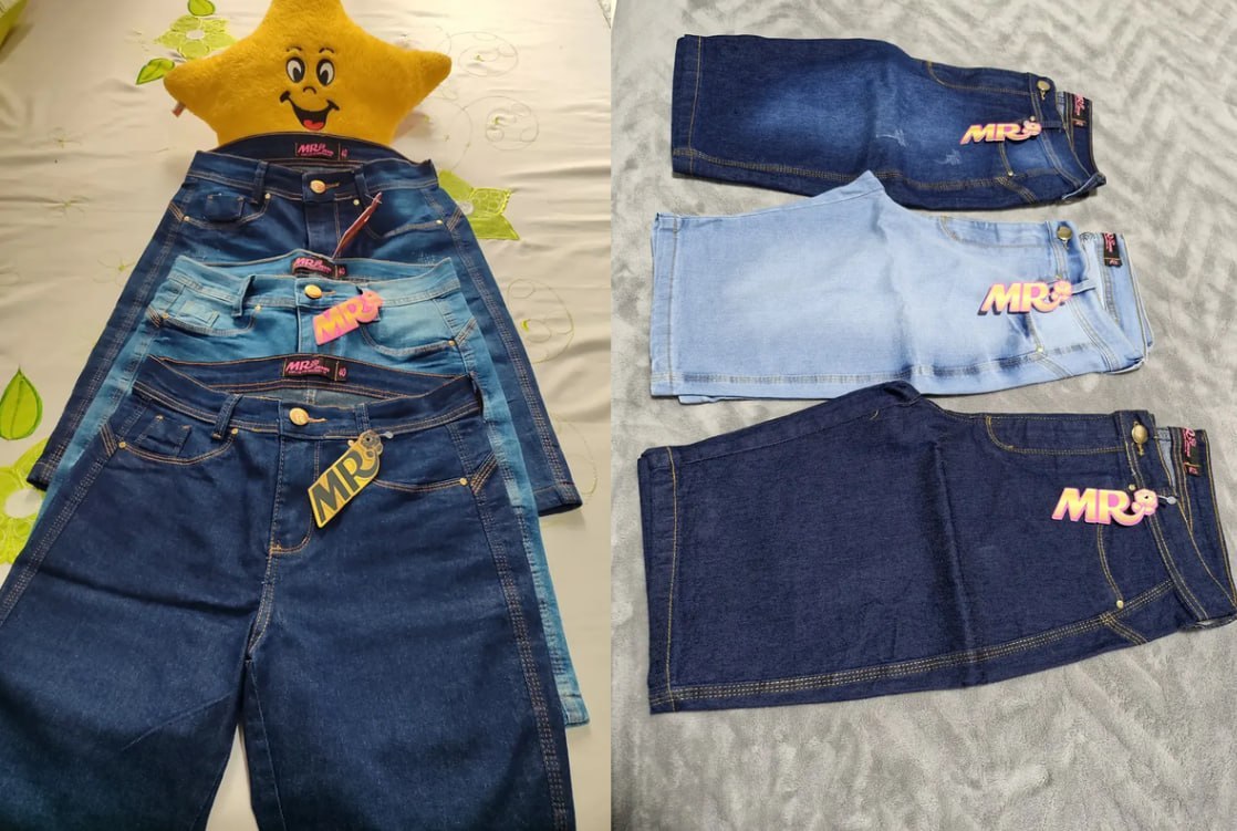 🩳 Kit 3 Bermuda Jeans Lycra Feminina