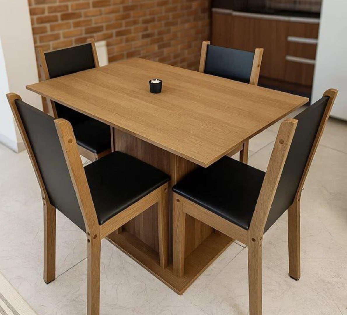 ✅ Sala De Jantar Madesa Talita Mesa, 4 Cadeiras