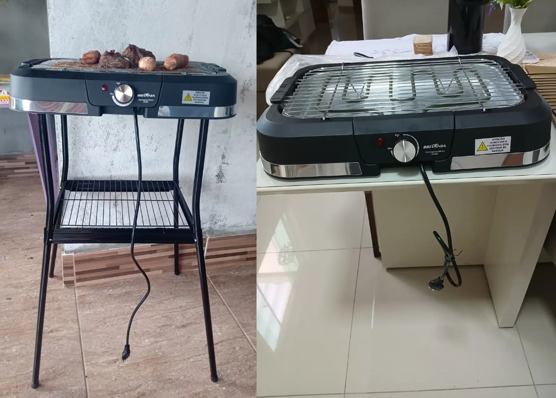 🍢 Churrasqueira Elétrica Britânia Com Suporte 1500w - 220v