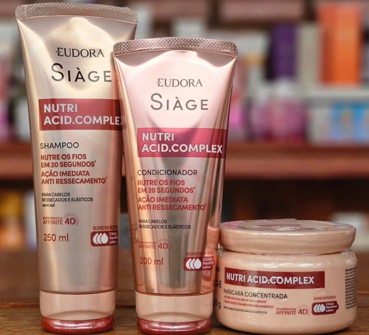 ✨ Eudora Siàge Nutri Acid. Complex: Shampoo + Condicionador + Máscara