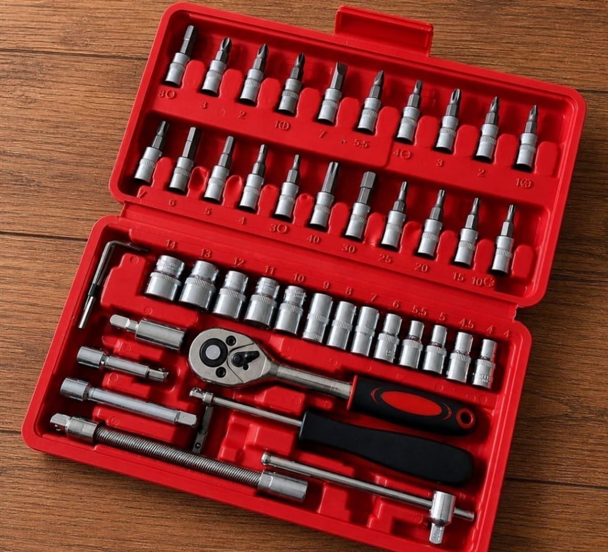🔧 Kit Chaves de Fenda Philips Catraca Soquete 46 Peças Com Maleta