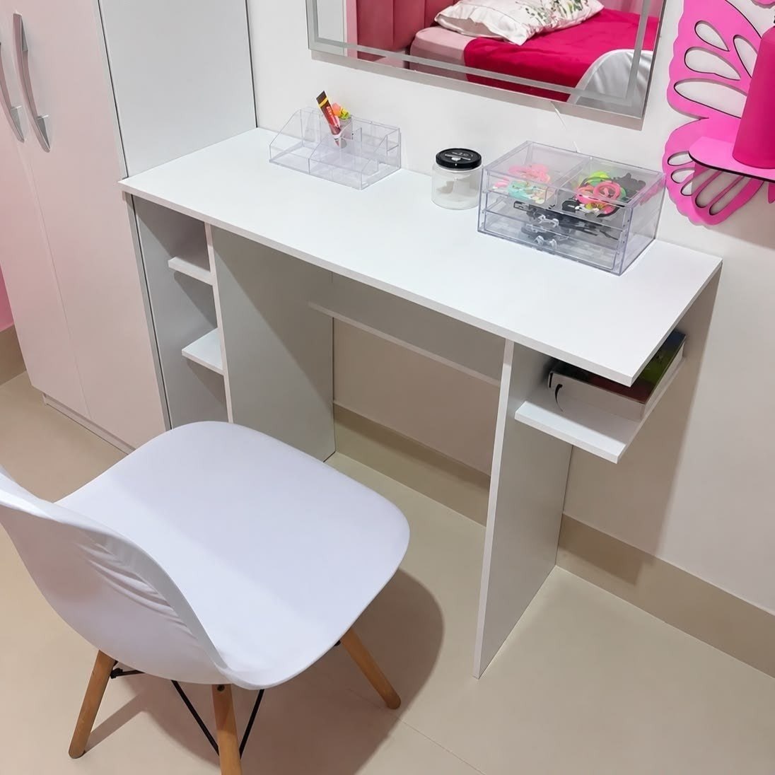 ✅ Mesa Para Computador Com Nichos 95x39x77cm